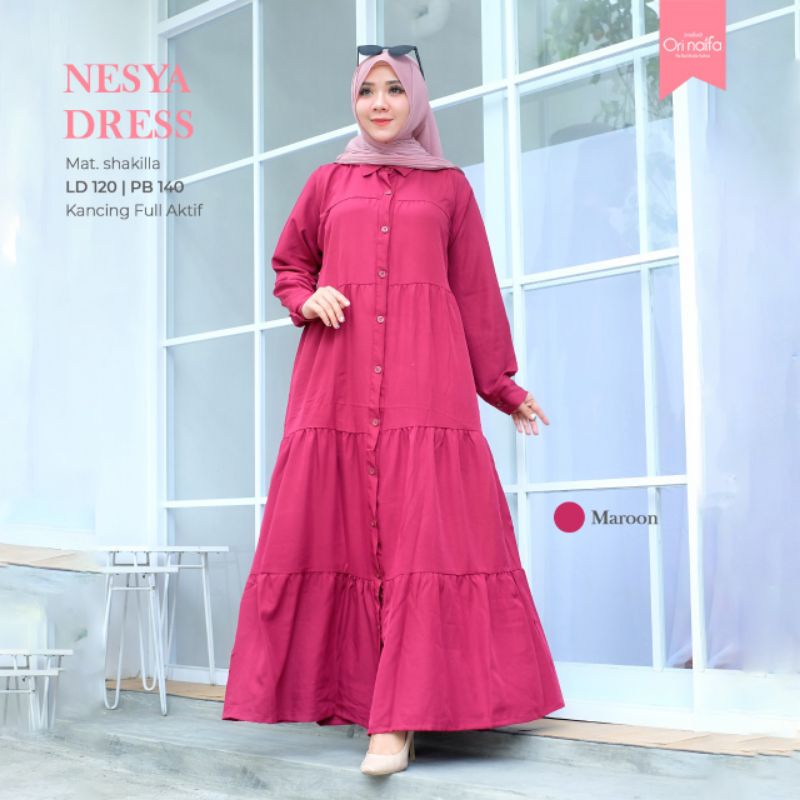 Nesya Dress By ORI NAIFA | Dress Wanita | Gamis Muslim