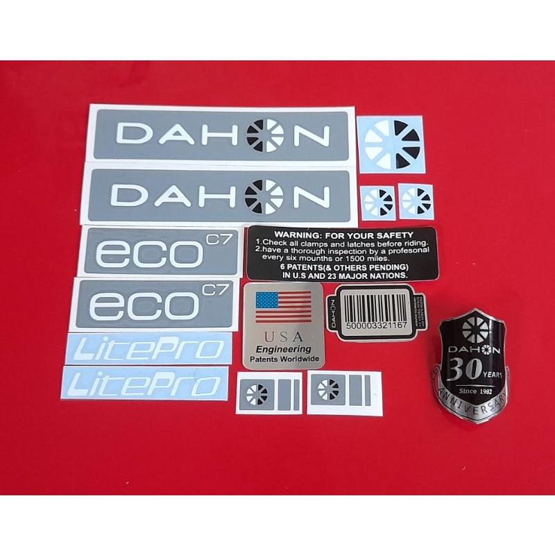 Custom Emblem Sepeda Dahon 30th + Stiker Sepeds Dahon Eco
