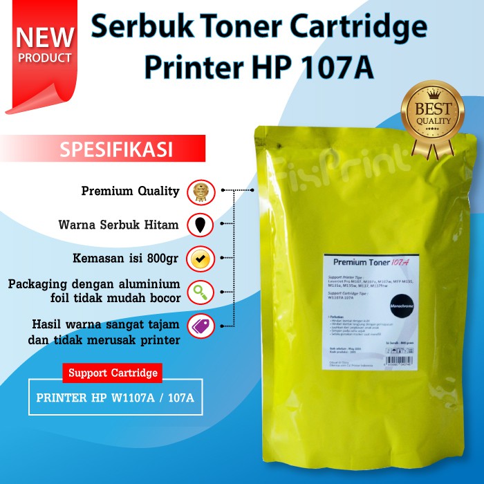 Serbuk Toner HP 107A Compatible Refill Cartridge Printer M107A M107W MFP M135A M135W M137 M137FNW
