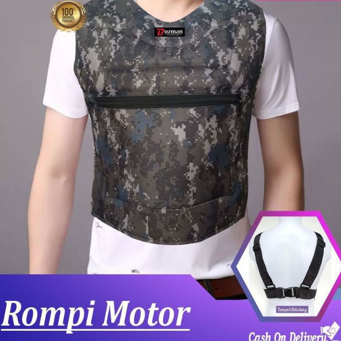 ROMPI MOTOR DEPAN PENAHAN ANGIN MOTIF ARMY