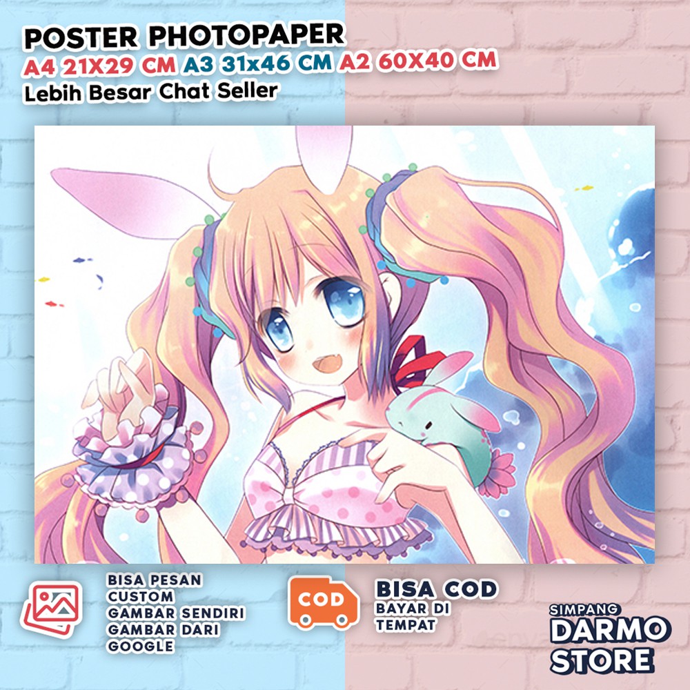 Jual Poster Anime Bikini Cewe Hiasan Dinding Wibu Acc Otaku Anim Echi