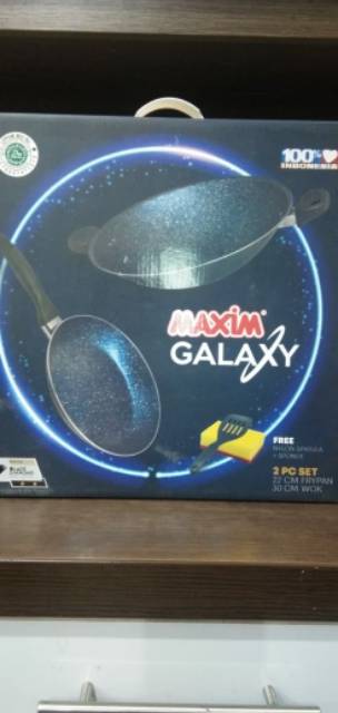 Maxim Galaxy Wajan Penggorengan Set WOK30cm+Fry  pan22cm Free Spatula