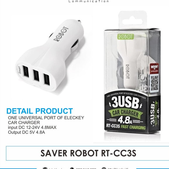 SAVER/CHARGER MOBIL ROBOT 3USB RTCC3S