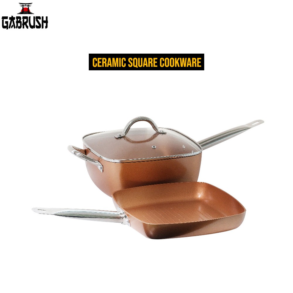 Culinart Ceramic Square Cookware Set Of 3 Alat Masak Keramik