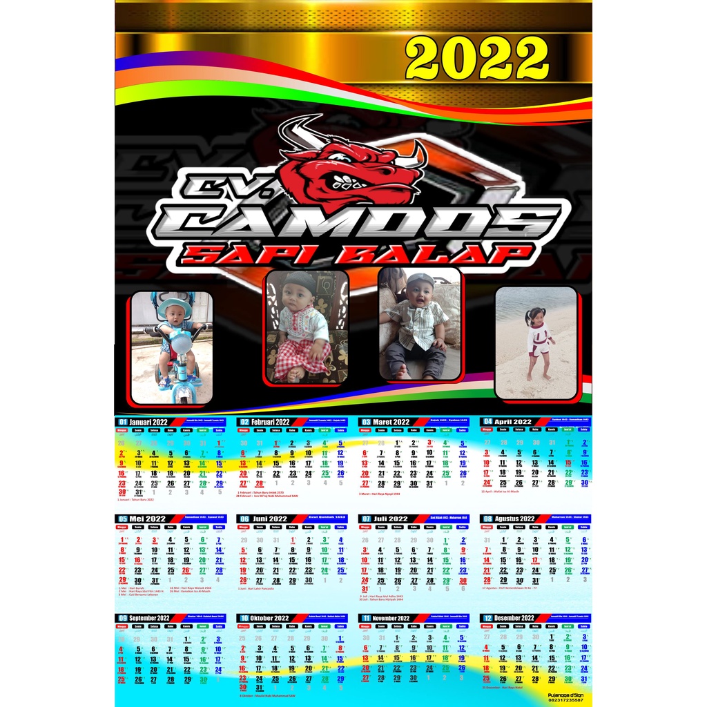 

cetak kalender costum satuan rp.10000
