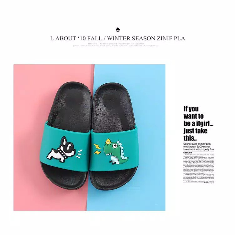 HappyOliver SANDAL DINO Sandal selop karet lucu anak, Sandal anak dino lucu