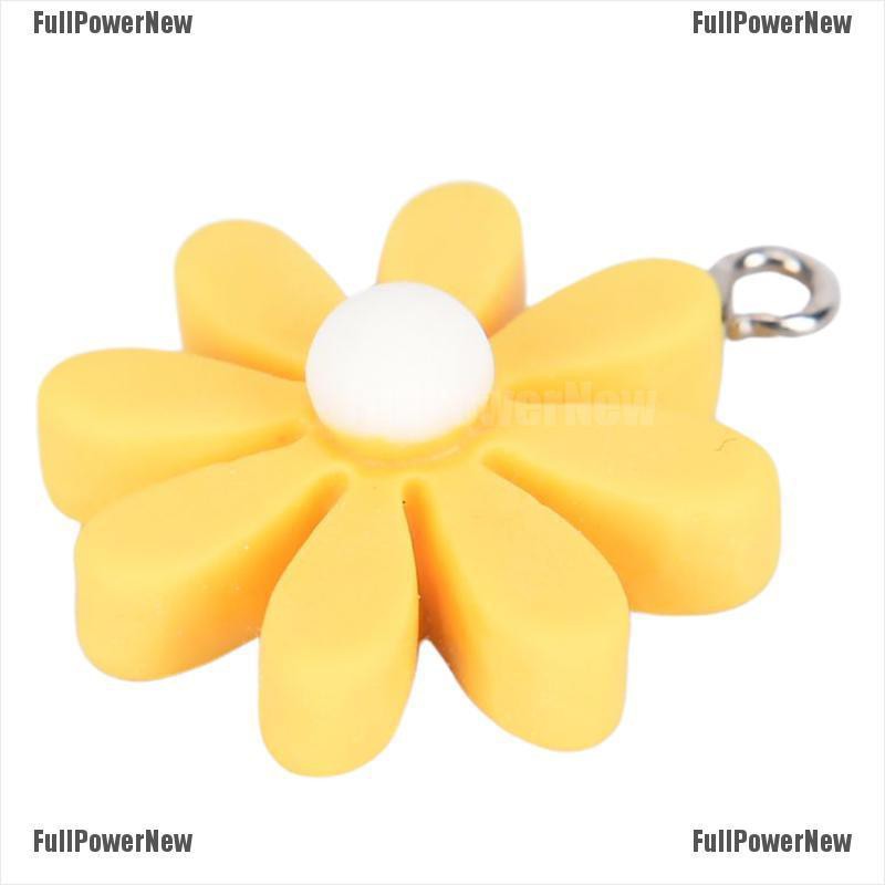 [FULLのJY] 10Pcs/Set Resin Little Daisy Sun Flower Charms Pendant Jewelry Making DIY Craft