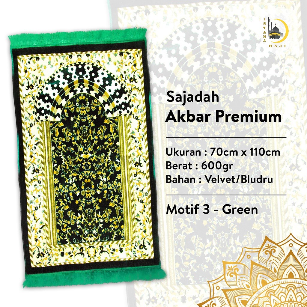 Sajadah Tebal Bludru Karpet Motif Rawdah