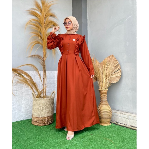 BISA COD - MAUVEE RELINE GAMIS TERBARU MAXY MAUVEE SHAKILA READY 2UKURAN SIZE L-XL / GAMIS MAUVEE FREE BROSS / GAMIS POLOS YANG SUPER MEWAH