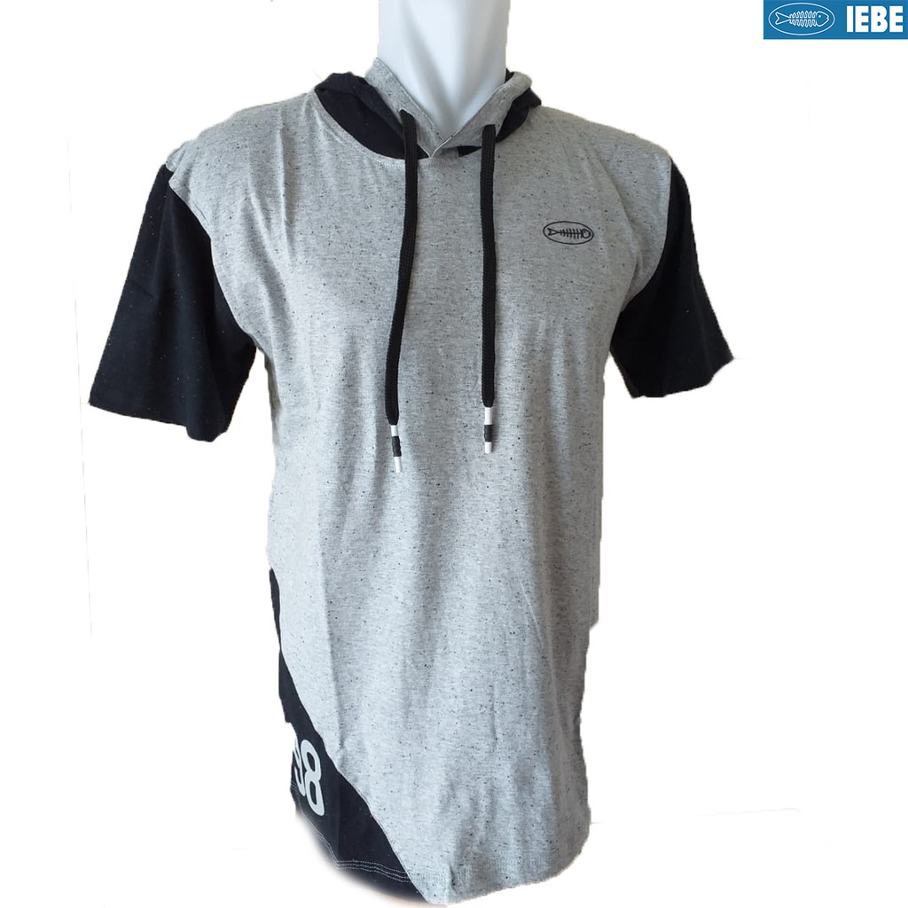 

IEBE Kaos Lengan Pendek Pria Casual Hoodie L1OI8006