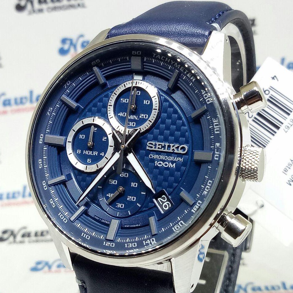 Seiko Quartz SSB333P1 Chronograph Blue Dial - Jam Tangan Pria SSB333