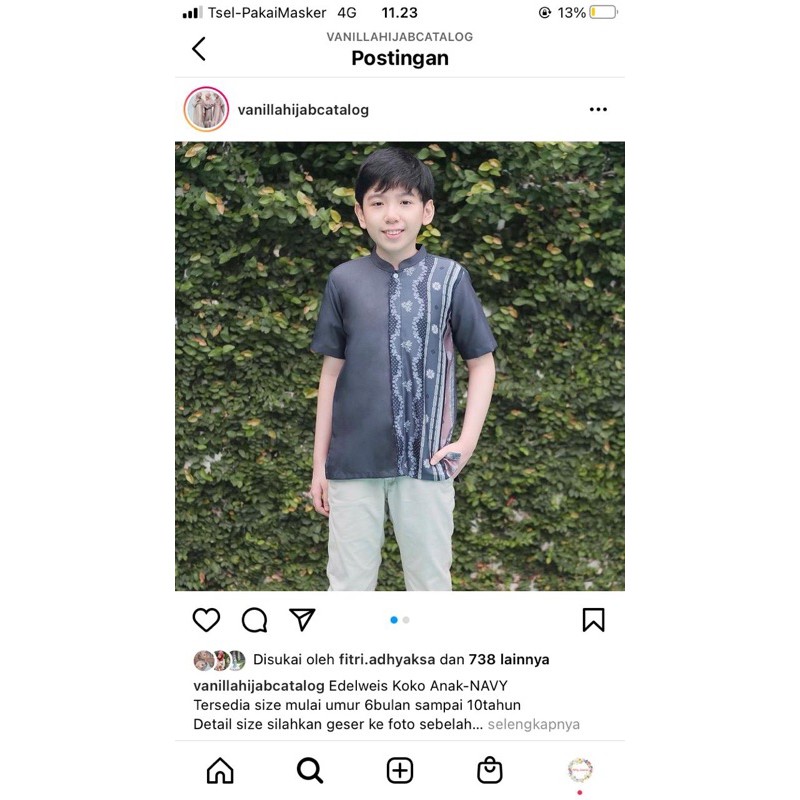 EDELWEIS KOKO ANAK NAVY VANILLAHIJAB