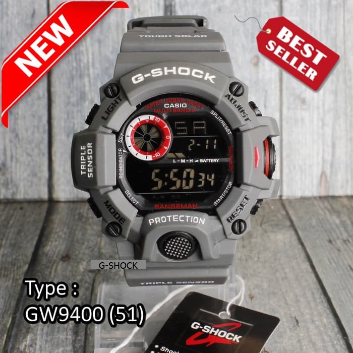 NEW  JAM TANGAN PRIA G-SHOCK CASIO  GW-9400 RANGEMAN FULL ABU