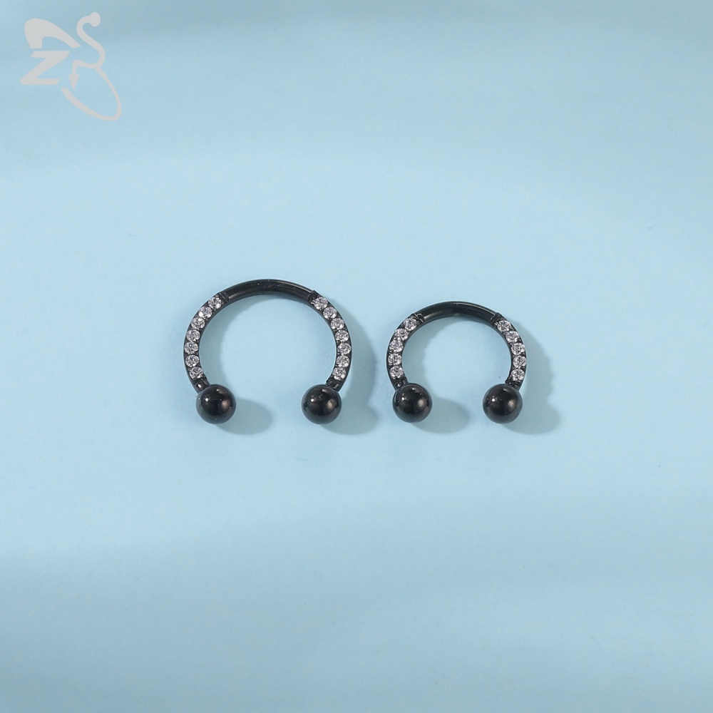 1pc Cincin Tindik Telinga Hidung Bahan Stainless Steel 16g 8 / 10mm