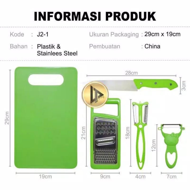 Medan Termurah Set pisau talenan dab peeler 5in1