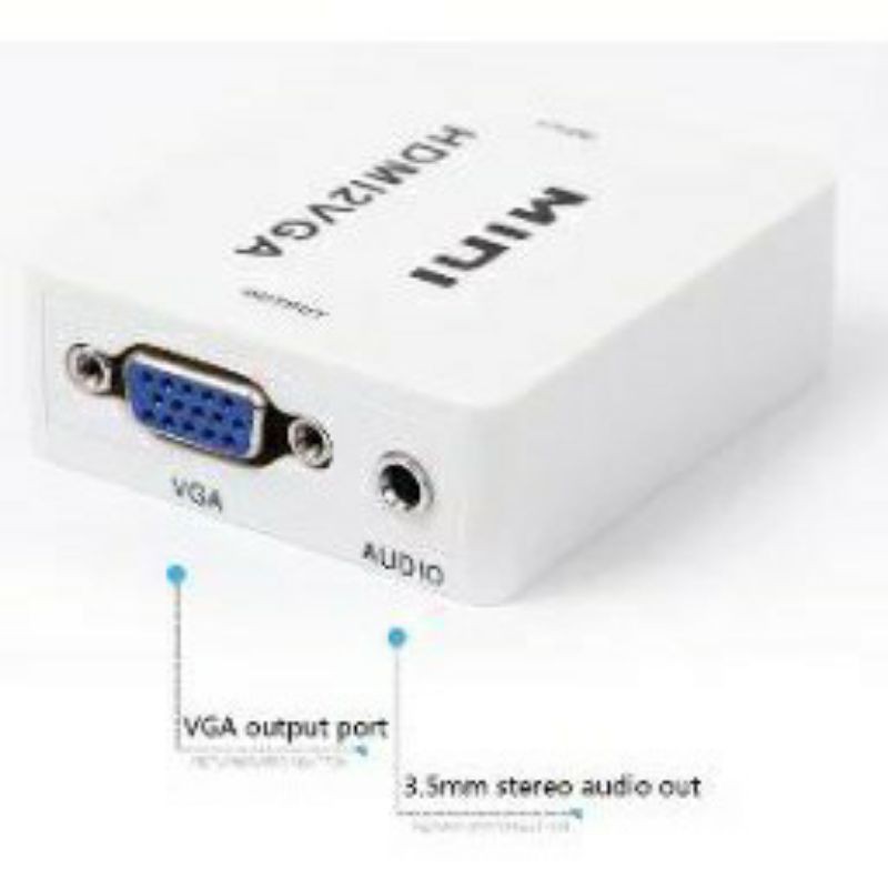 HDMI To VGA Plus audio aux MINI CONVERTER HDMI TO VGA Merubah HDMI KE VGA dan audio AUX