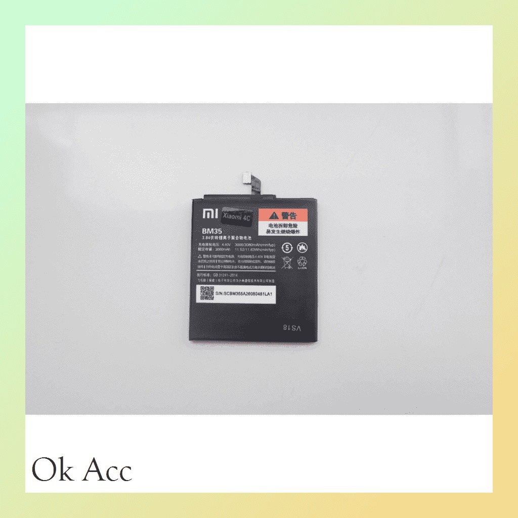 Battery Baterai Xiaomi Redmi 4C/ BM 35/ BM35/ BM-35/ mi 4c mi4c