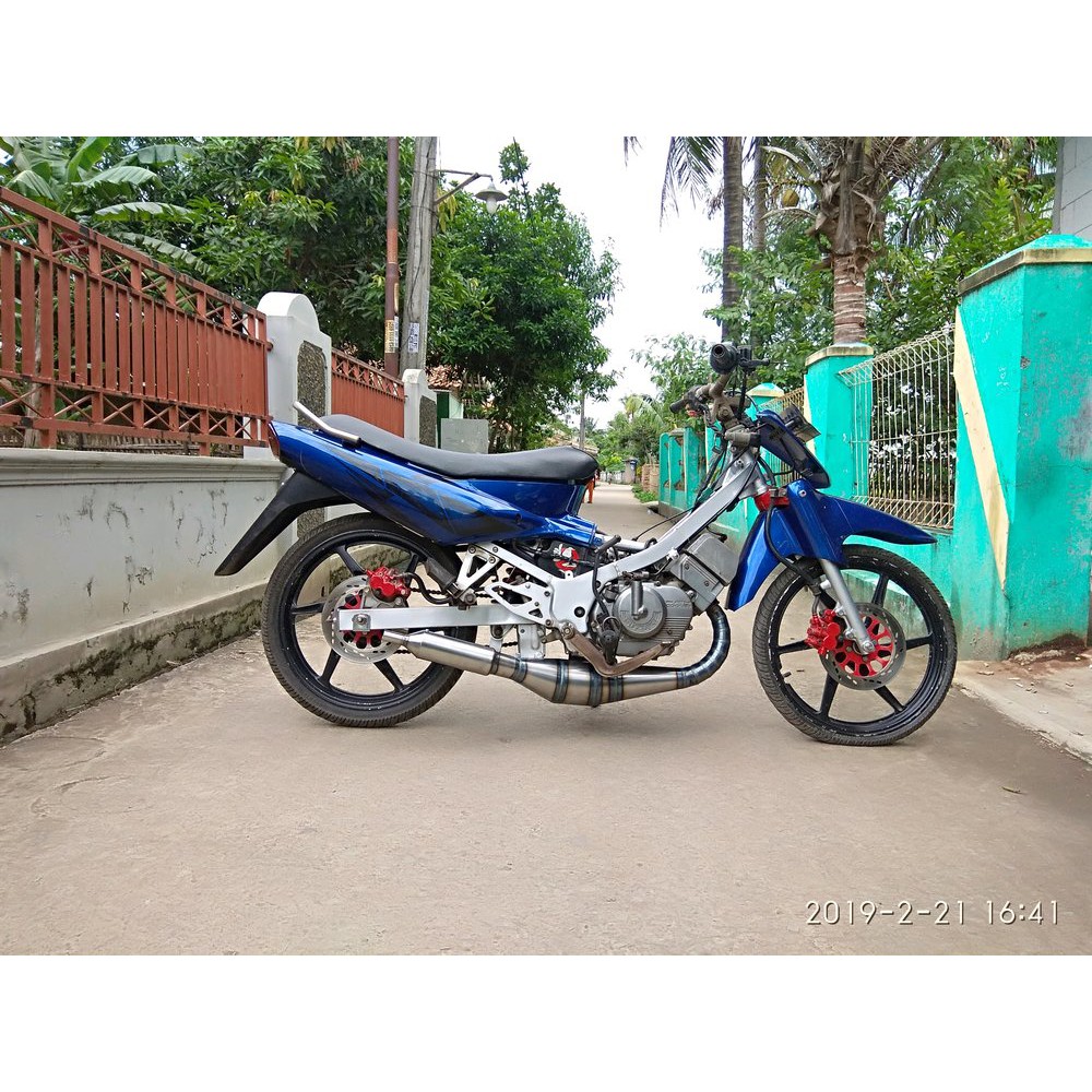knalpot racing satria 2 tak/ hiu/ lumba model kolong telo 3v3.