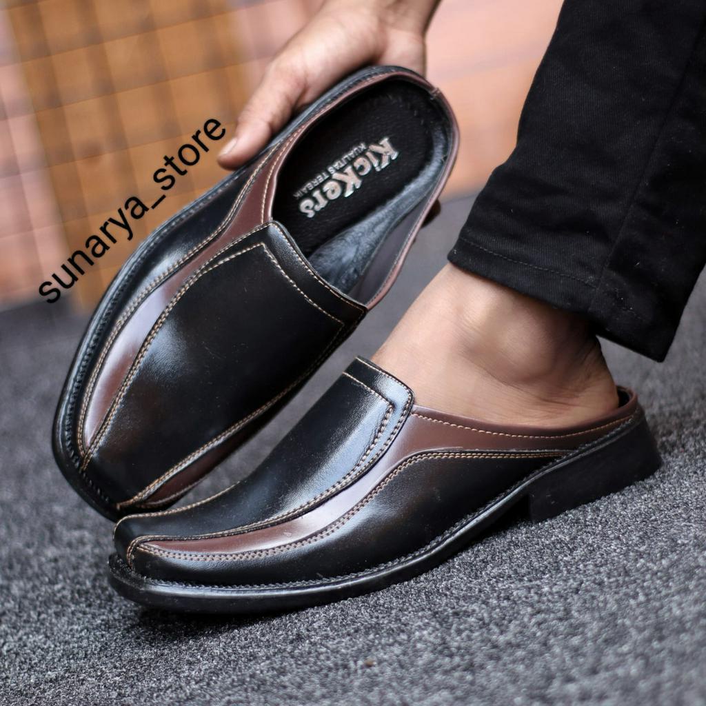 Sandal Casual Pria Kulit Asli Sintetis Sapi Kickers Prime Grade Original Cowok Murah Santai Keren