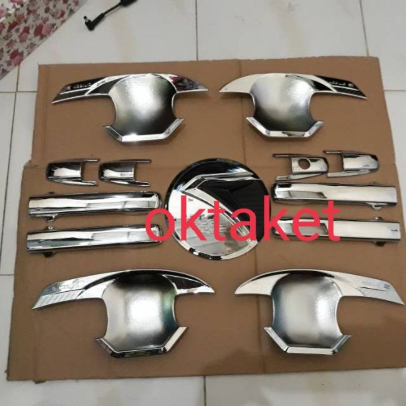 Paket outer handle tank new brio 2016-2017 hitam chrome