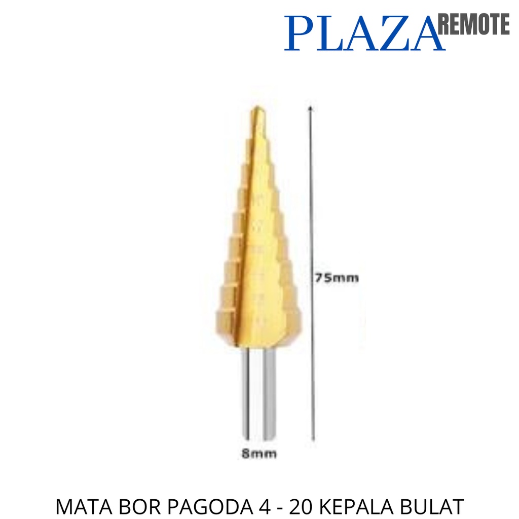 MATA BOR PAGODA HSS TITANIUM STEP CONE 4 - 20 MM KEPALA BULAT