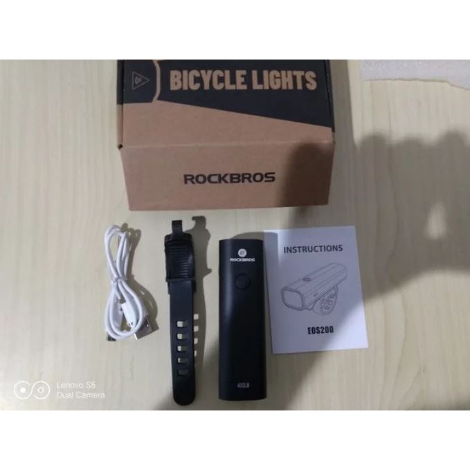 LAMPU DEPAN ROCKBROS 400 LUMEN MICRO USB