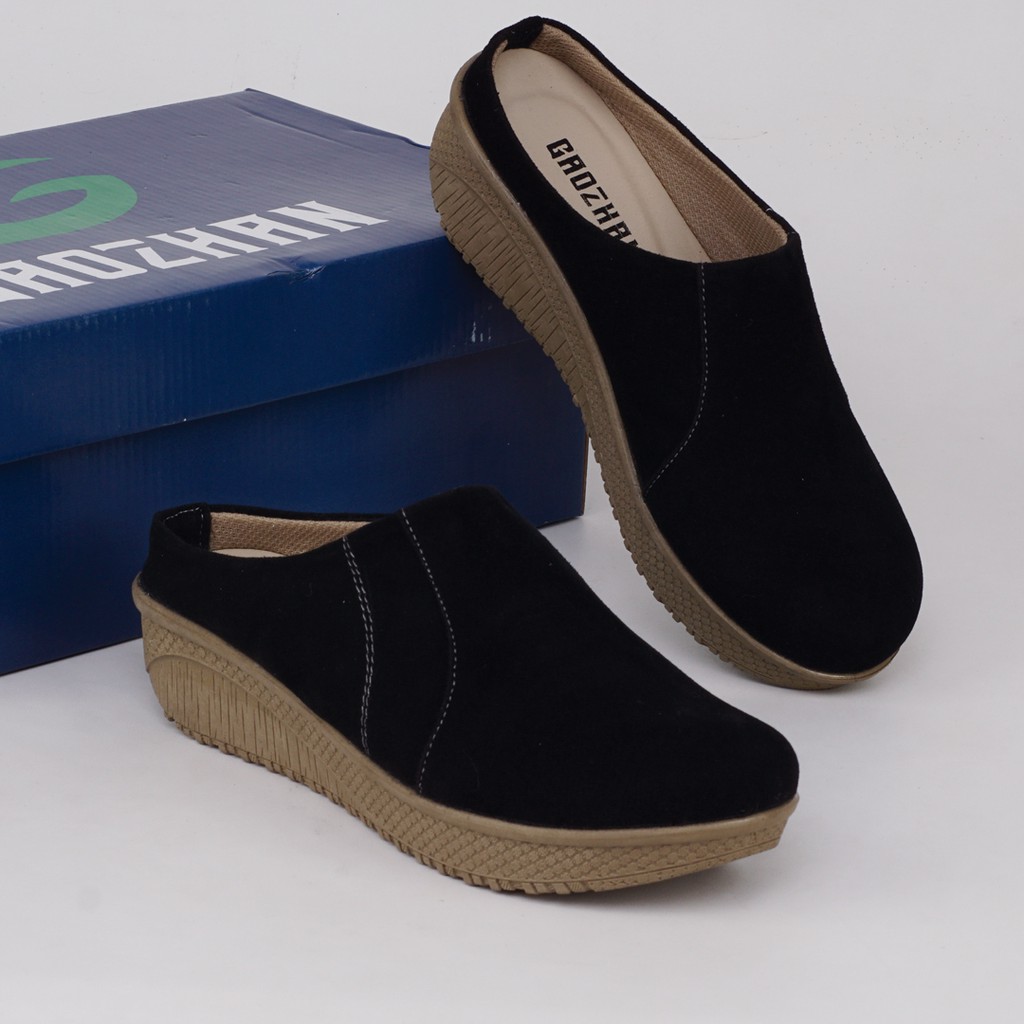 SEPATU SANDAL WANITA SLIP ON SANDAL BUSTONG SEPATU SANDAL GURU DOSEN KONDANGAN GOH 018