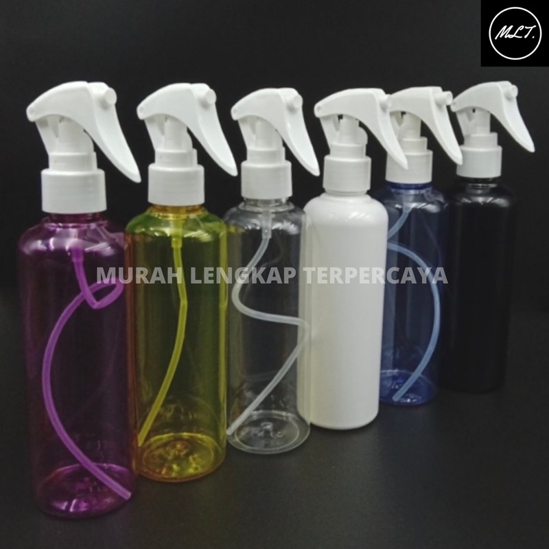 BOTOL SPRAY 250ML TRIGGER / BOTOL TRIGGER SPRAY 250ML SPRAYER PUTIH HITAM NARURAL PET 250 ML