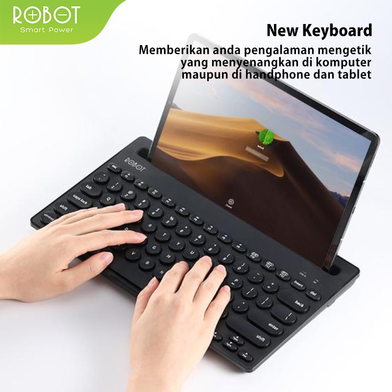 Robot KB10 Multi-Device Bluetooth &amp; Wireless Keyboard 3 Device Connect