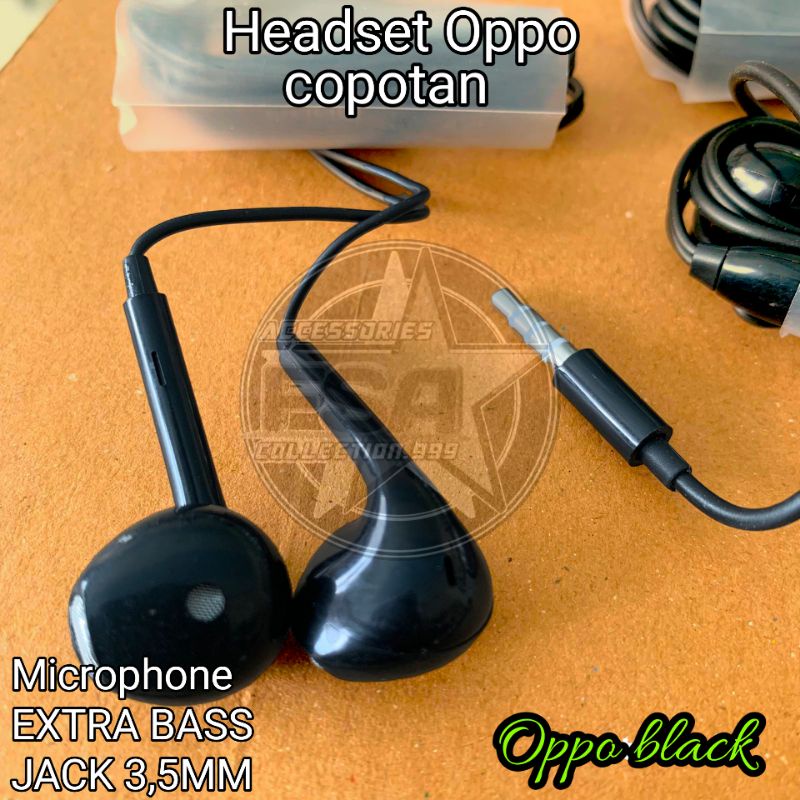 (BLACK EDITION) EARPHONE ORI BASS STEREO HEADSET VIVO/ HEADSET OPPO/ EARPHONE OPPO