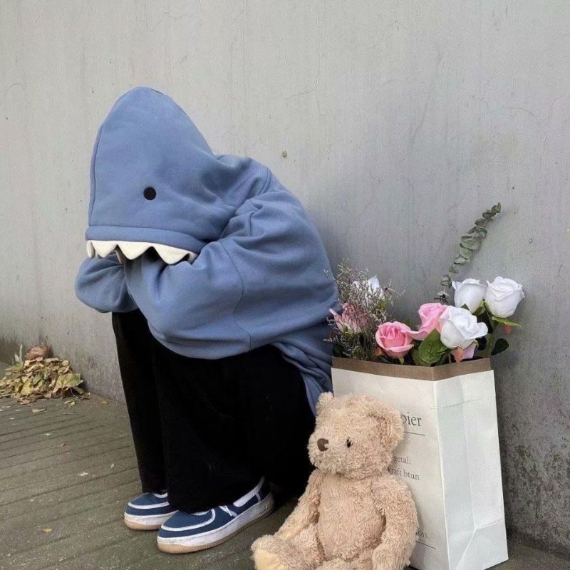 HOODIE SHARK/SWETER LUCU ZIPPER IKAN HIU{M60}