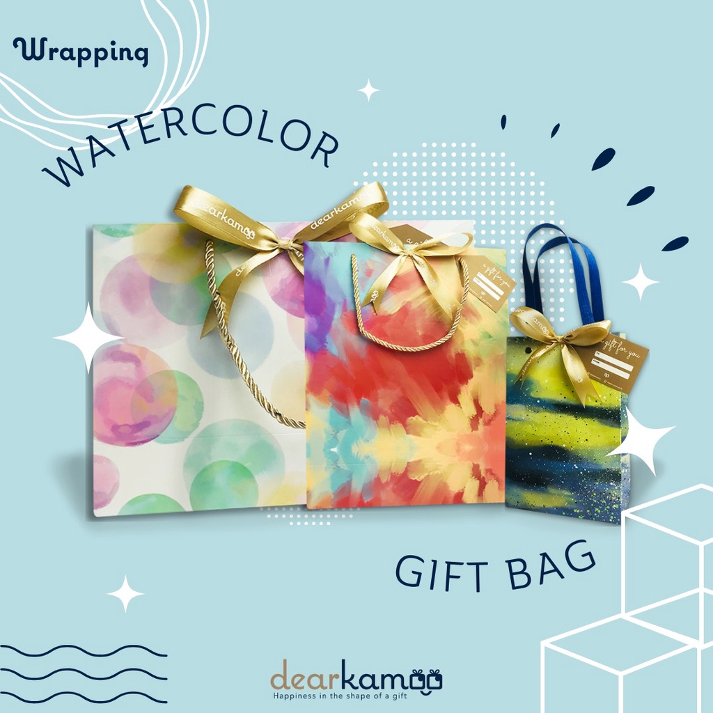 

WATERCOLOR GIFT BAG/ TAS HADIAH CAT AIR/ TAS HADIAH MOTIF