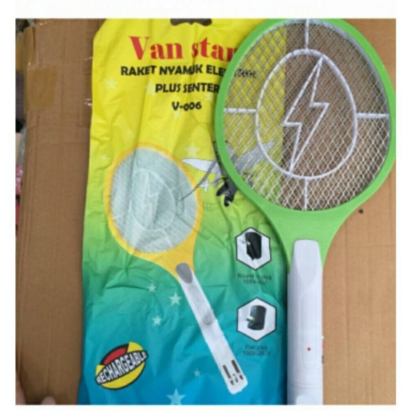 [✅COD] Raket anti nyamuk alat pembasmi setrum nyamuk with double senter rechargeable