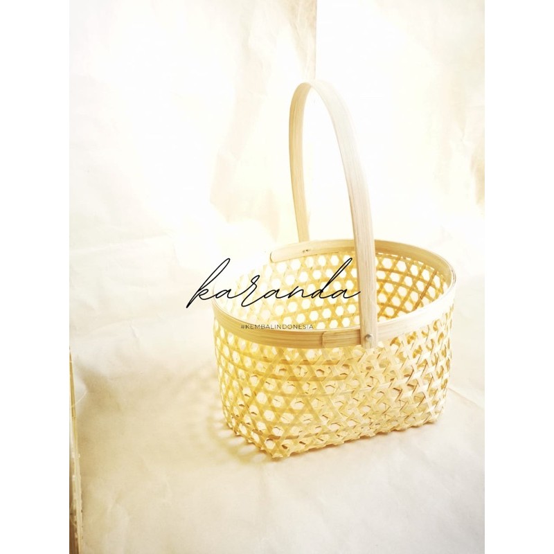 PACKAGING HAMPERS RAMADHAN LEBARAN /Rantang Bambu Bulat Anyaman / Keranjang Bambu -KENANGA