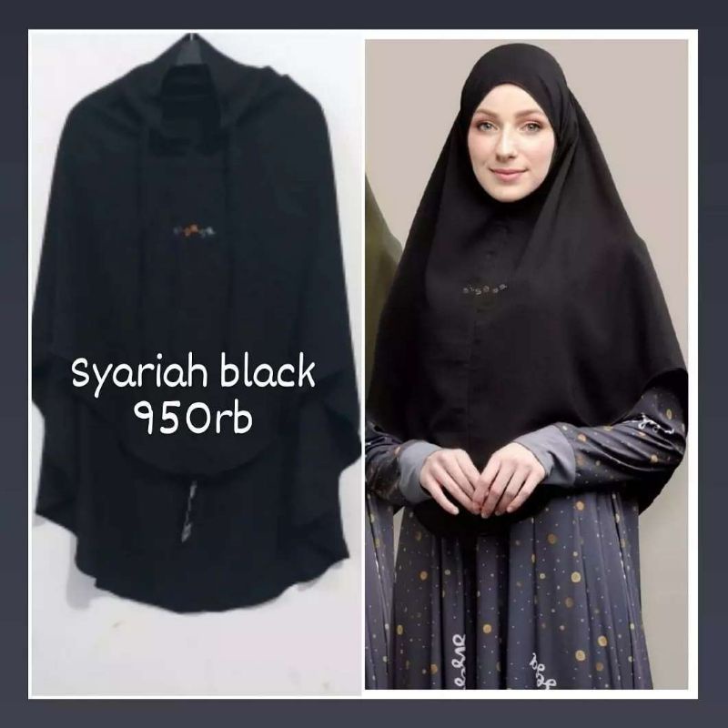 Sisesa khimar syariah black