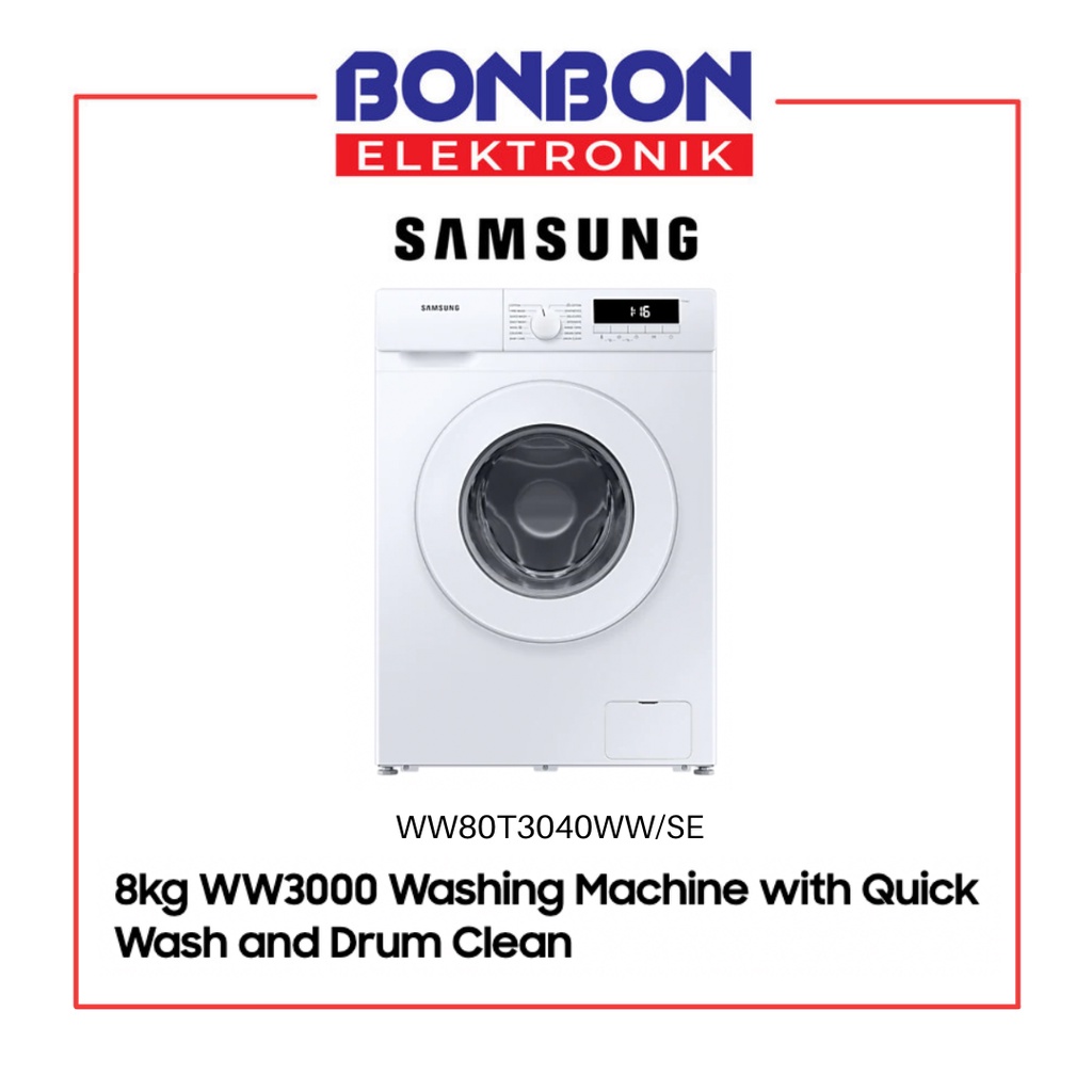 Samsung Mesin Cuci Front Loading 8KG WW80T3040WW/SE Digital Inverter WW3000