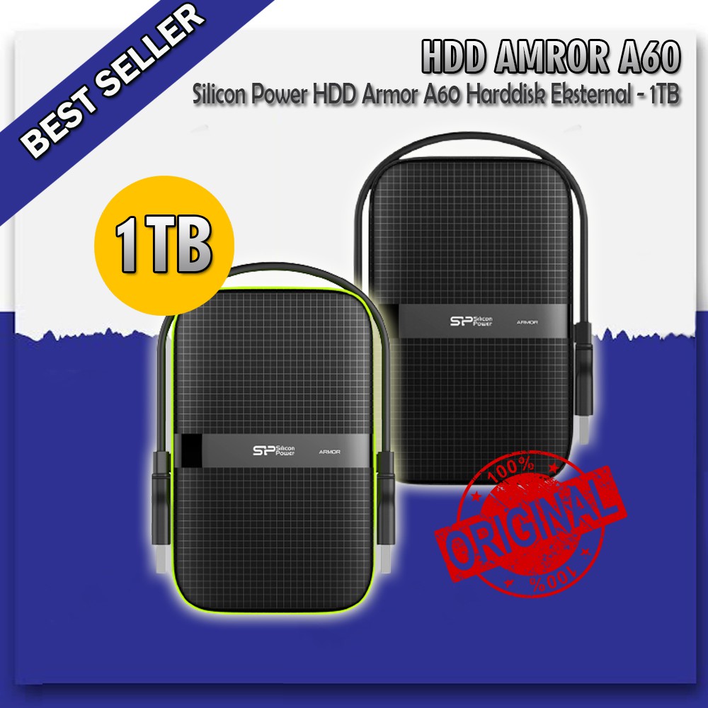 Silicon Power HDD Armor A60 Harddisk Eksternal 1TB - Shockproof