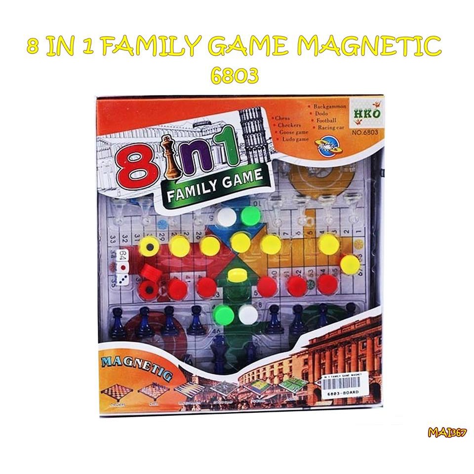 MAI367 MAINAN 8 IN 1 FAMILY GAME MAGNETIC 6803