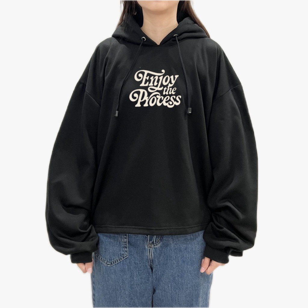 ENJOY THE PROCESS SWEATER HOODIE PRIA WANITA OVERSIZE SWITER HUDIE OVERSAIZ