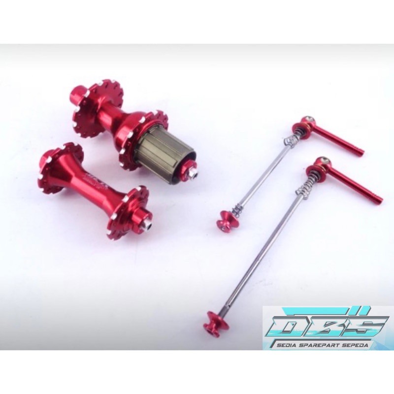 HUB FREEHUB XLR8 V BRAKE 20 24HOLE ROADBIKE QR RED