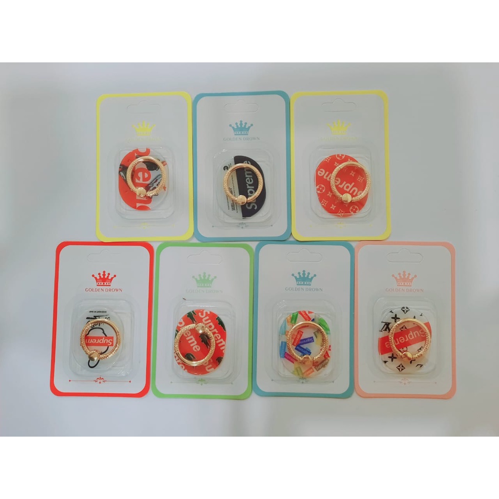 iRing Holder Stand Handphone Cincin Ring Stens Golden Crown Pegangan HP OCEANMART OCEAN MART Aksesoris Murah Grosir