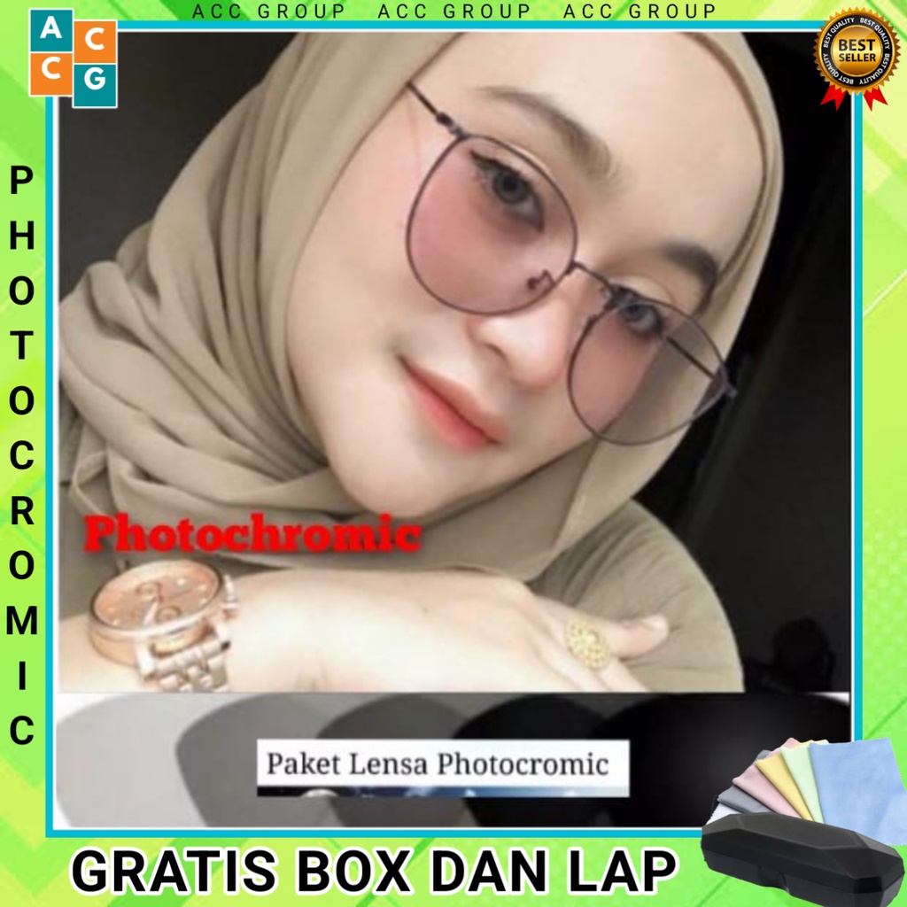 PROMO FREE BOX DAN LAP PHOTOCROMIC TERBARU 730 VINTAGE FRAME OPTIK WANITA PRIA ANTIRADIASI BLUERAY NEW