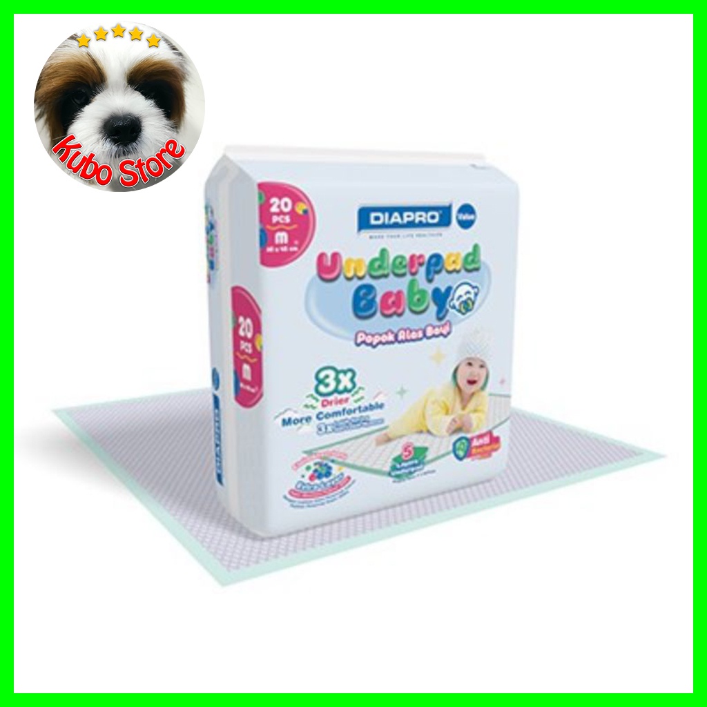 Underpad Baby Diapro 45x60 Alas Pipis Bayi Anjing Kucing Kelinci 20pcs