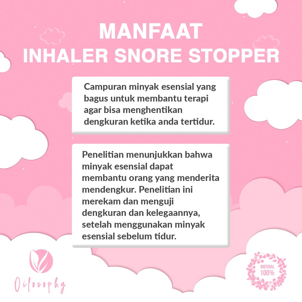 ESSENTIAL OIL INHALER ANTI DENGKUR NGOROK MENDENGKUR | AROMATERAPI | SEPERTI DIFFUSER | WANITA