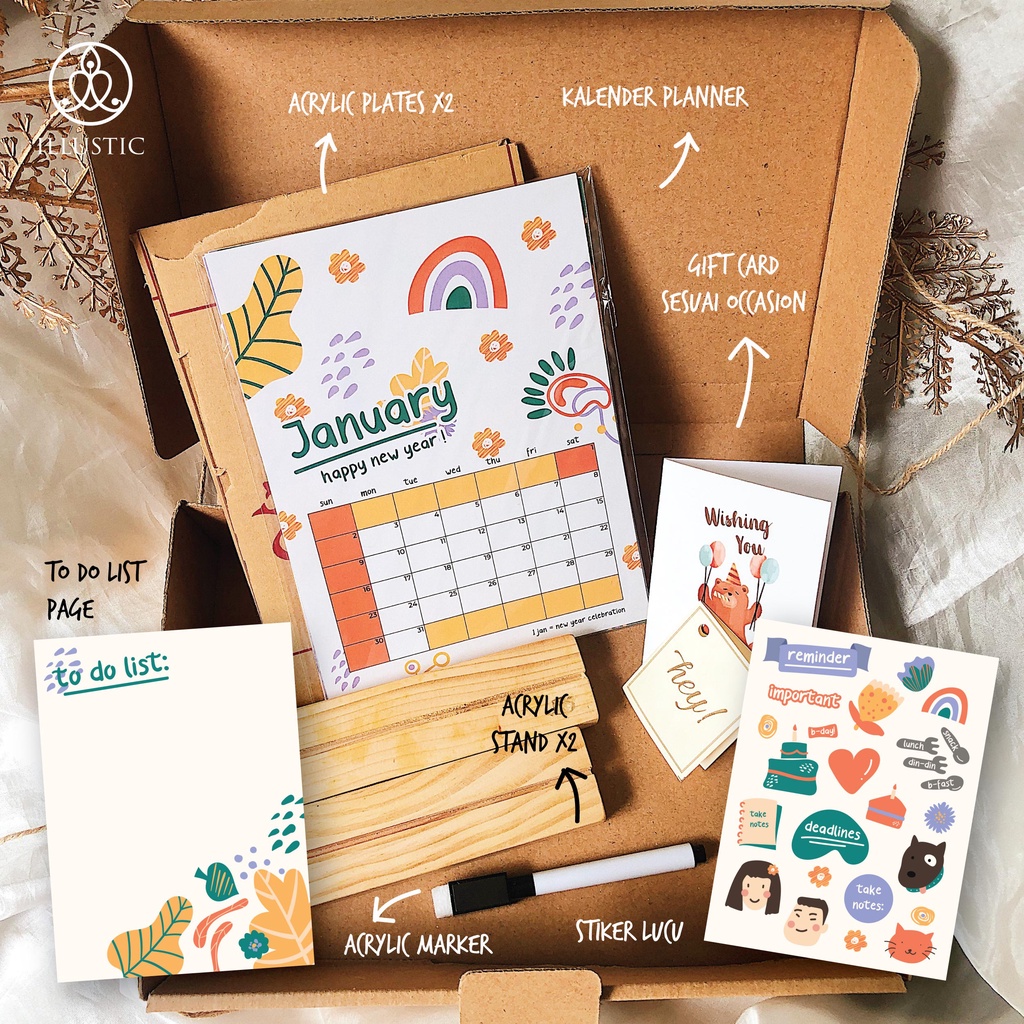 

Acrylic Calendar Planner Kalender Giftset Hadiah