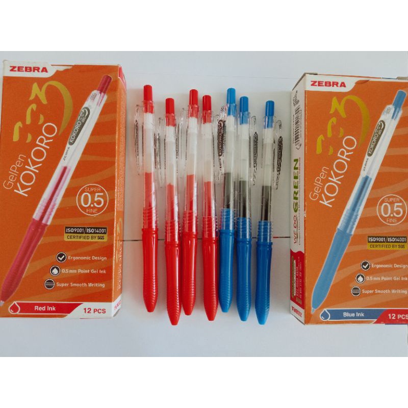 

BOLPOIN/BOlPEN KOKORO GEL 0.5MM TINTA MERAH DAN BIRU