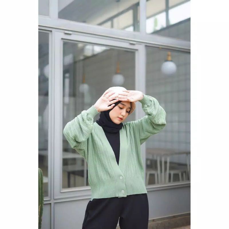 Crop cardy pakaian wanita fashion remaja kekinian