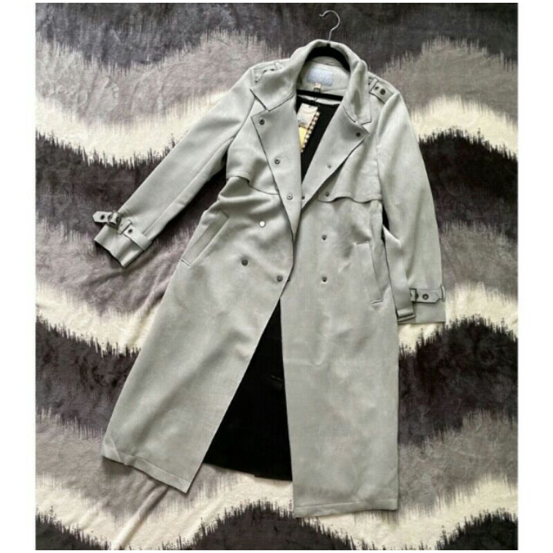 LONG OUTER WANITA SUEDE IMPORT SUPER PREMIUM / LONG COAT WANITA KOREA