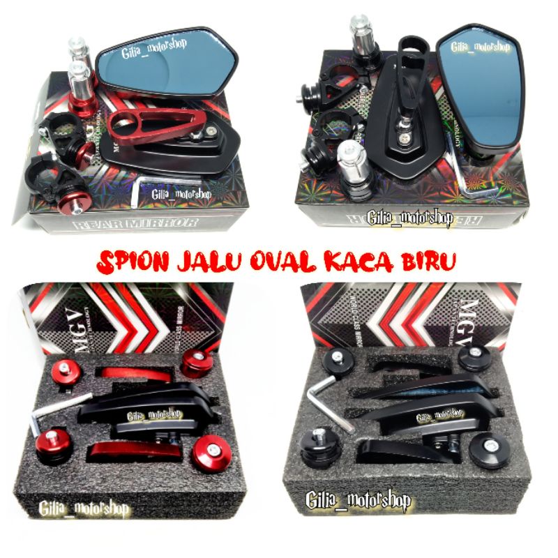 Spion Jalu Oval Sepion Oval Vespa Nmax Aerox Vario Vixion Universal kaca Biru