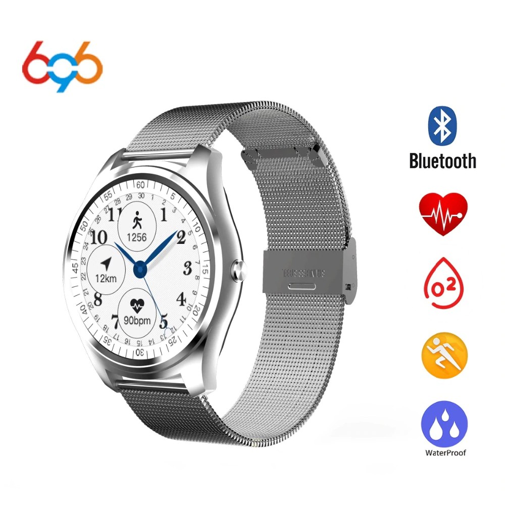 696X8 Olahraga Smart Watch dengan Monitor Detak Jantung Tekanan Darah Kamera Jarak Jauh Stop Watch